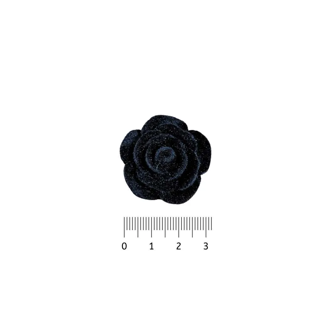 Rosa de Resina 3,2cm Aveludada Com Furo Passante 1 unidade
