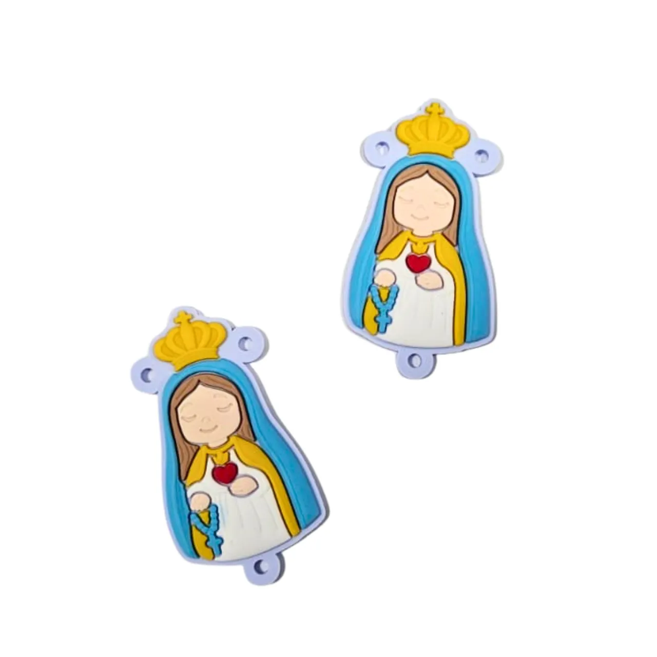 Entremeio Emborrachado Para Terço Virgem Maria 5x2,3cm Religioso 2 unidades