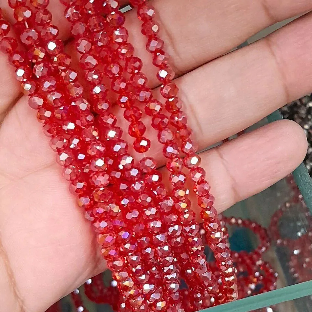 Fio de Cristal Rondela 4mm Boreal Passante 1 Fio