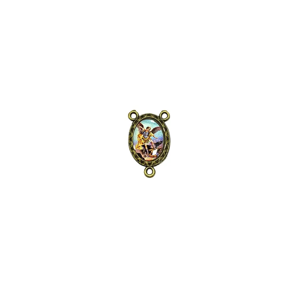 Entremeio para Terço Resinado São Miguel Arcanjo 23x14mm 1 unidade