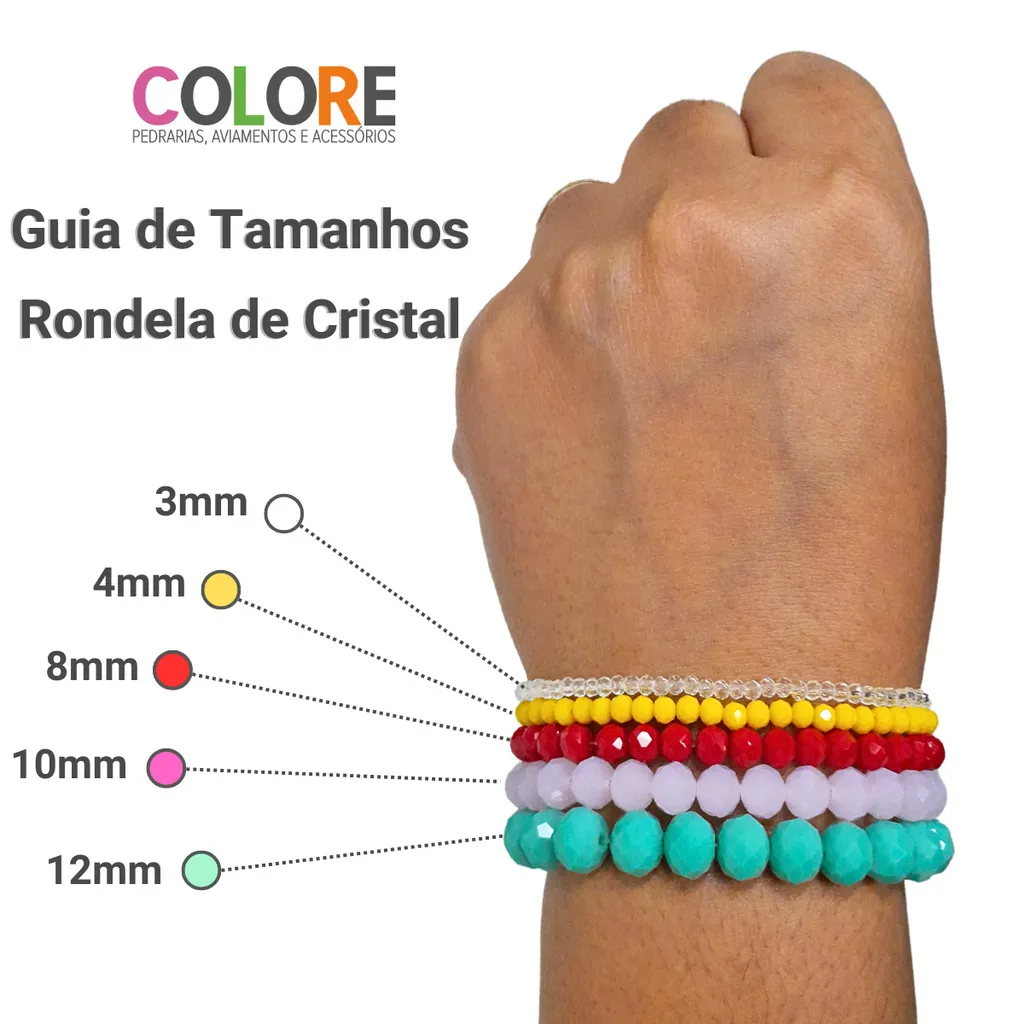 Fio de Cristal Rondela 6mm Transparente Passante 1 fio