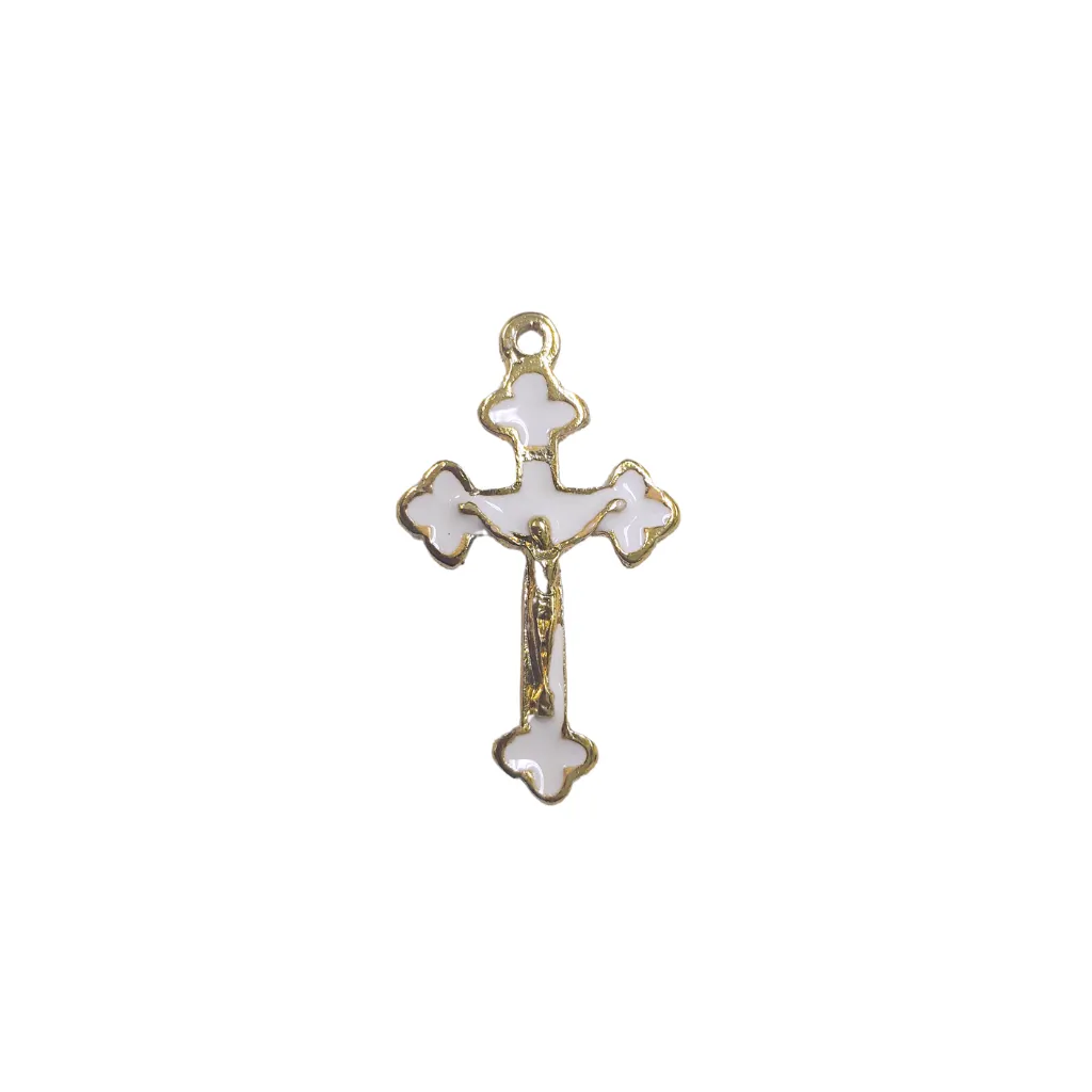 Pingente Crucifixo Resinado 38x21mm Banho Dourado Cataforético 1 unidade