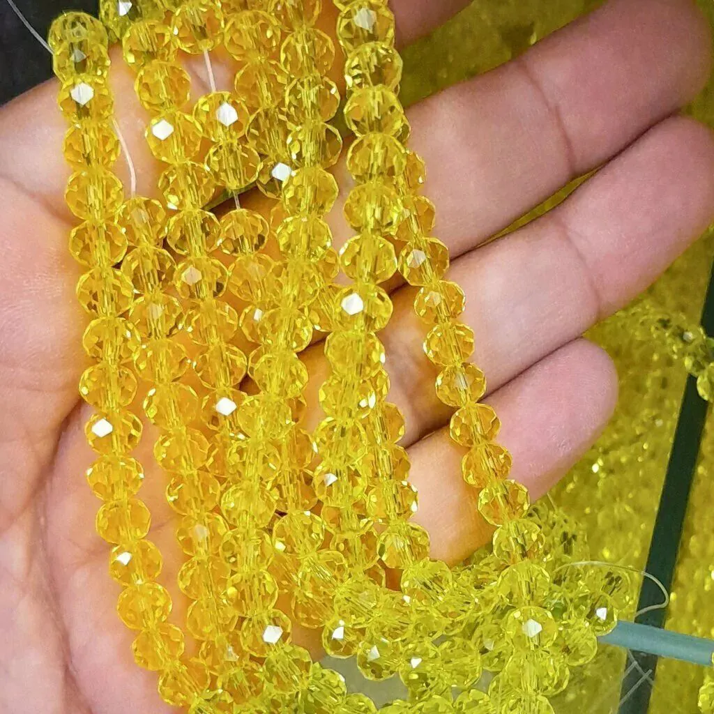 Fio de Cristal Rondela 6mm Transparente Passante 1 fio