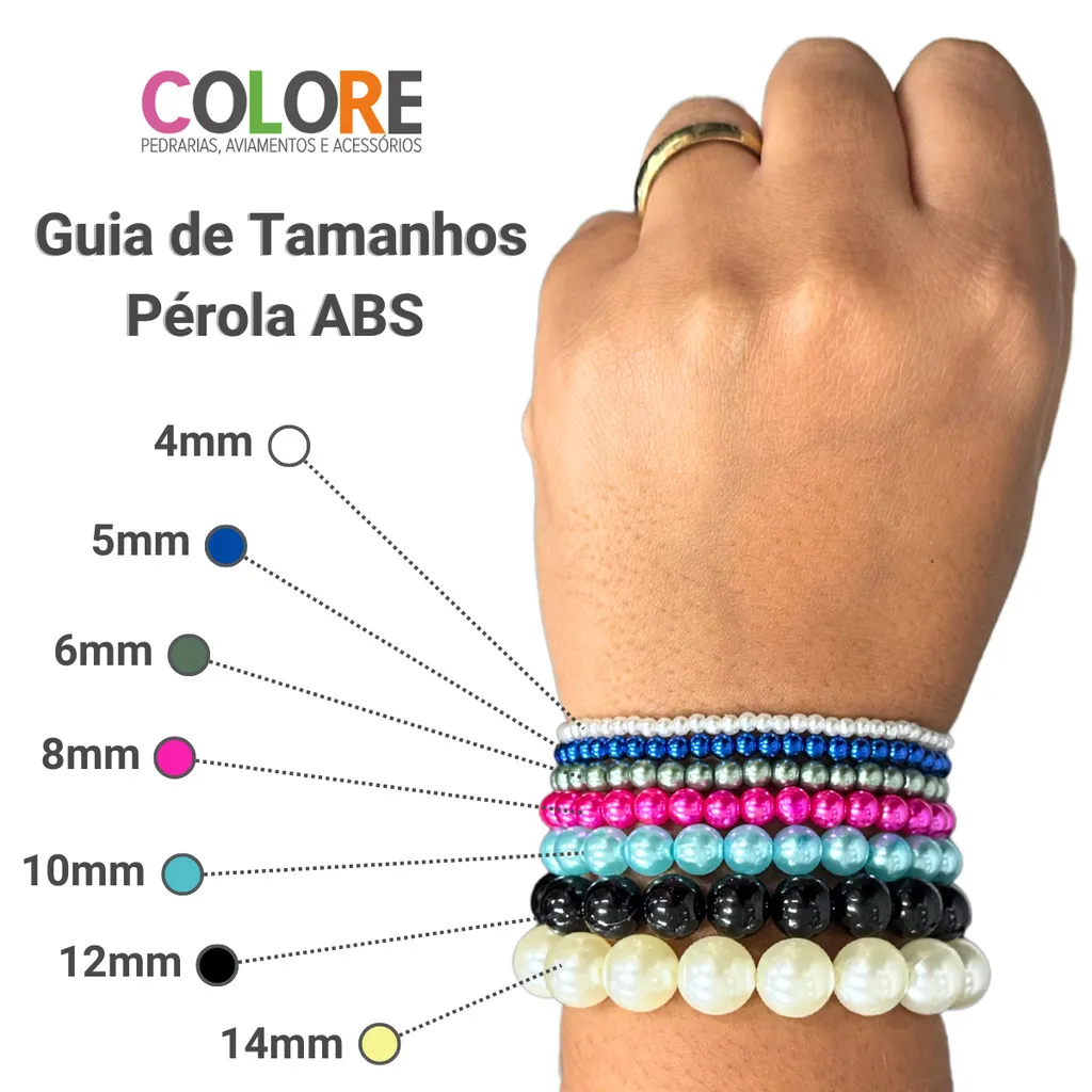 Pérola Inteira ABS CLR Bola 8mm Perolada Com Furo 500g